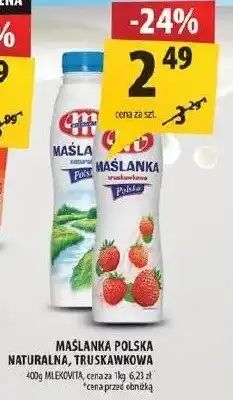 Arhelan Maślanka polska naturalna, truskawkowa Mlekovita oferta