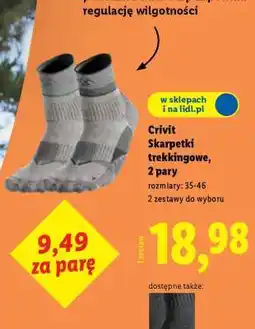 Lidl Crivit Skarpetki trekkingowe, 2 pary oferta