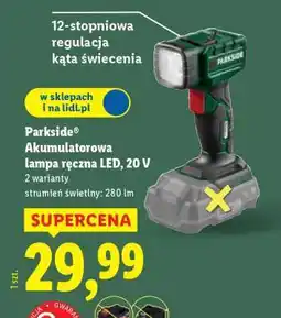 Lidl PARKSIDE Akumulatorowa lampa ręczna LED 20 V oferta