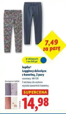 Lidl lupilu Legginsy dziecięce z bawełną, 2 pary oferta