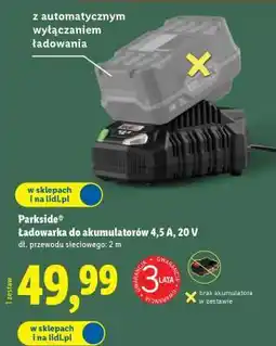 Lidl Parkside Ładowarka do akumulatorów 4,5 A, 20 V oferta