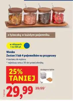 Lidl WENKO Zestaw 3 lub 4 pojemników na przyprawy oferta