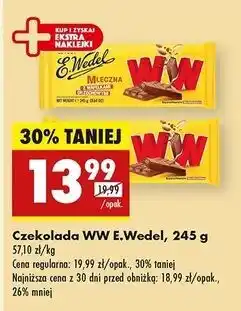 Biedronka Czekolada mleczna z wafelkami peanut butter E. Wedel Ww oferta