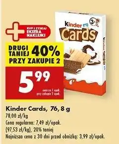Biedronka Herbatniki czekoladowe Kinder Cards oferta