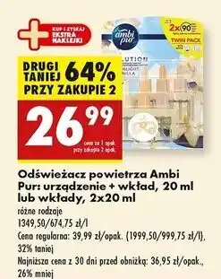Biedronka Wkłady zapachowe moonlight vanilla Ambi Pur 3Volution oferta