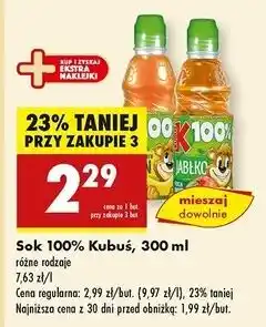 Biedronka Sok banan-marchew-jabłko Kubuś 100% oferta