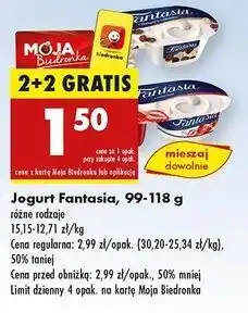 Biedronka Jogurt z truskawkami Danone Fantasia oferta