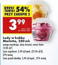 Biedronka Lody w kubku słony karmel Marletto oferta