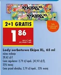 Biedronka Lód truskawkowy Koral Ekipa oferta