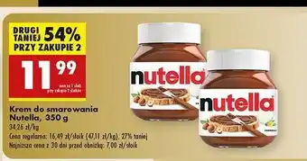 Biedronka Krem czekoladowo-orzechowy Nutella oferta