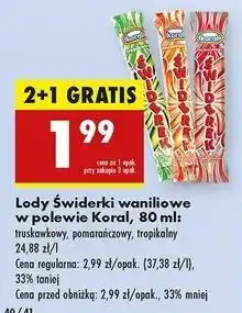 Biedronka Lody waniliowe w polewie sorbetowej pomarańczowej Koral Świderek oferta