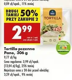 Biedronka Tortilla pszenna wraps Pano oferta