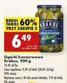 Biedronka Ogórki konserwowe Krakus Maspex oferta
