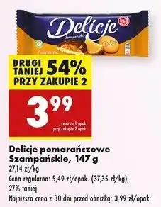 Biedronka Ciastka z galaretką pomarańczową Delicje Szampańskie oferta