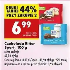 Biedronka Czekolada gorzka z marcepanem Ritter Sport oferta