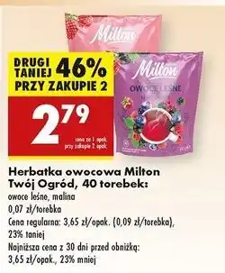 Biedronka Herbata owocowa dzika róża z maliną Milton Twój Ogród oferta