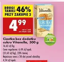 Biedronka Ciastka wielozbożowe z mlekiem Vitanella oferta