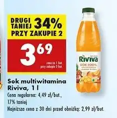 Biedronka Sok multiwitamina 100% Riviva oferta