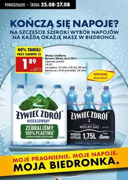 Biedronka Woda mocny gaz Żywiec Zdrój oferta