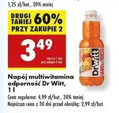 Biedronka Napój odporność multiwitamina Dr Witt Premium oferta