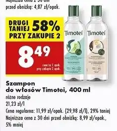 Biedronka Szampon do włosów kokos Timotei oferta