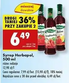 Biedronka Syrop malina z cytryną Herbapol oferta