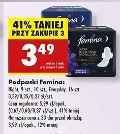 Biedronka Podpaski normal Femina Ultra Protection oferta