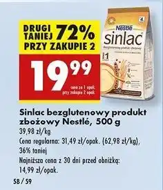 Biedronka Kaszka zbożowa bezglutenowa Nestle Sinlac oferta