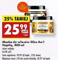 Biedronka Maska do włosów Gliss Kur Nourishment oferta