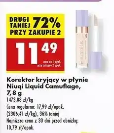 Biedronka Kokrektor kryjący 01 ivory Niuqi Liquid Camouflage oferta