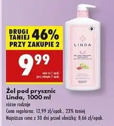Biedronka Żel pod prysznic micelarny rhubarb Linda oferta