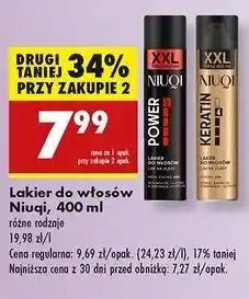 Biedronka Lakier do włosów power Niuqi oferta