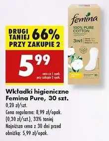 Biedronka Wkładki normal Femina Pure oferta