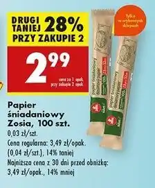 Biedronka Papier śniadaniowy Zosia Samosia oferta