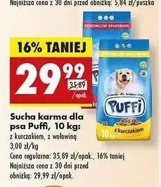 Biedronka Karma sucha dla psa z wołowiną Puffi oferta
