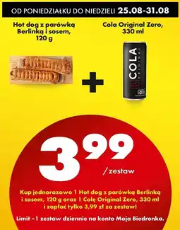 Biedronka Napój Cola Original Zero oferta
