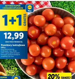 Lidl Pomidory koktajlowe, 500 g 1+1 GRATIS Lidl oferta