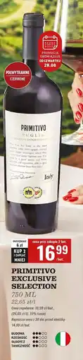 Biedronka Wino Primitivo Exclusive Selection oferta