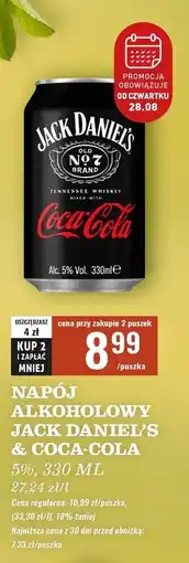 Biedronka Drink Jack Daniel's & Cola Zero oferta