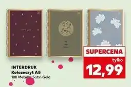 Kaufland Kołozeszyt a5/100 k. kratka metalic satin gold Interdruk oferta