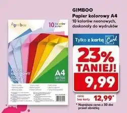 Kaufland Papier kolorowy a4/100k 10 kolorów Gimboo oferta