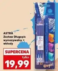 Kaufland Długopis wymazywalny + 3 wkłady Astra oferta