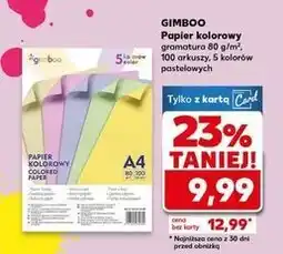 Kaufland Papier kolorowy a4/100k pastelowy Gimboo oferta