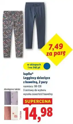 Lidl Legginsy dziecięce Lupilu oferta