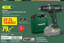 Lidl Wiertarko-wkrętarka akumulatorowa 20 v Parkside oferta