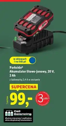 Lidl Akumulator litowo-jonowy 20v 2ah Parkside oferta
