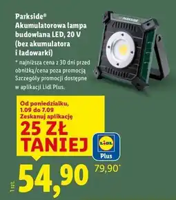 Lidl Lampa akumulatorowa 20 v Parkside oferta