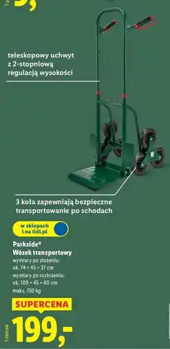 Lidl Wózek transportowy maks. 150 kg Parkside oferta