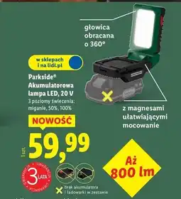 Lidl Lampa led palla 20 li a1 Parkside oferta