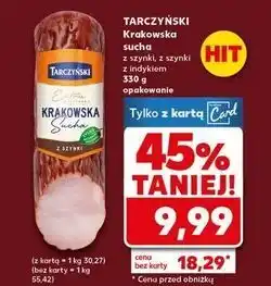 Kaufland Kiełbasa krakowska sucha z indykiem Tarczyński oferta